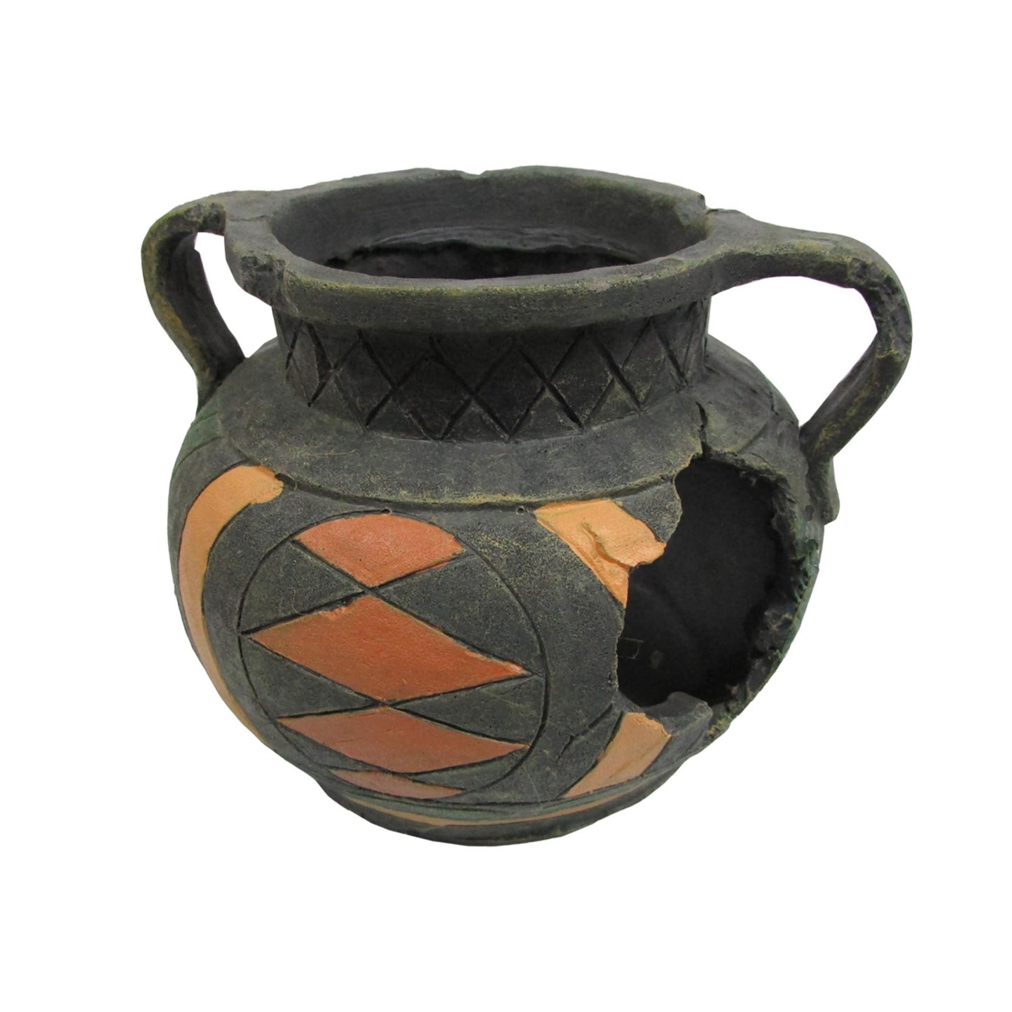 ROUND BROKEN POT MED 14X14X11.5CM